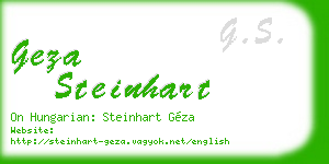 geza steinhart business card